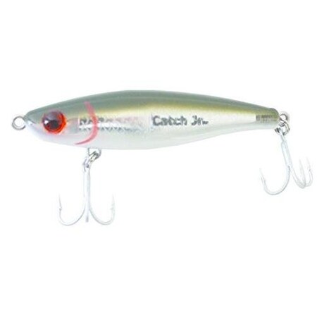 Mirrolure Catch Jr Suspending Twitchbait, 3, 38 Oz Green BackWhite BellySilver Scale 22MR-18